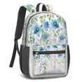 thumbnail image 2 of 17 Inch Lightweight Backpack,PVC Waterproof Oxford Fabric, Ergonomically Designed, with Large Capacity, Floral Flowers Print, 2 of 5