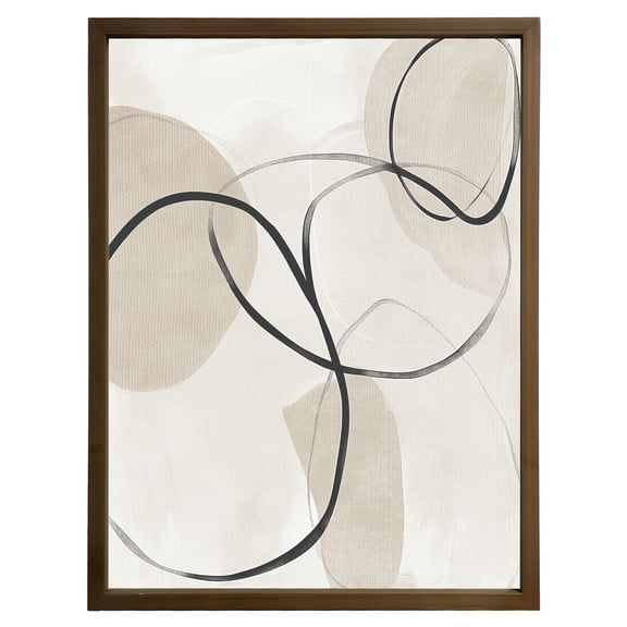 Creative Products Minimal Neutral Abstract 18 x 24 Brown Framed Print