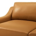 thumbnail image 6 of Contemporary Modern Urban Designer Living Room Lounge Club Lobby Armchair Accent Chair, Leather, Tan Brown, 6 of 8