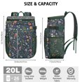thumbnail image 3 of Floral and Hummingbird Illustration Backpack Cooler - Leakproof & Easy to Clean, 20L for Outdoor Adventures, 3 of 6
