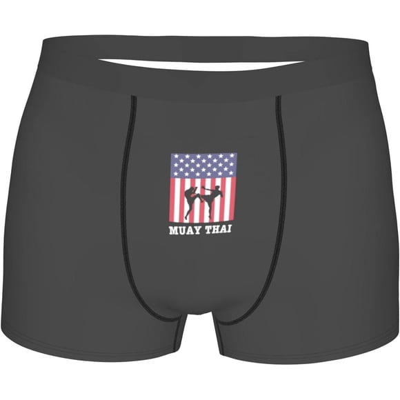 SEVEBJ American Flag Muay Thai Boxing Boxer Briefs Underwear For Mens