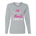 thumbnail image 2 of I'm Tougher Than Cancer Womens Graphic Long Sleeve T-Shirt, Heather Grey, Medium, 2 of 3