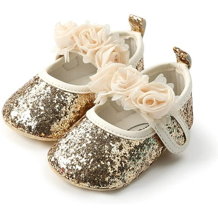 

2pcs/Set Newborn Baby Girl Princess Mary Jane Shoes Toddler Infant Wedding Dress Flat Shoes with Free Headband