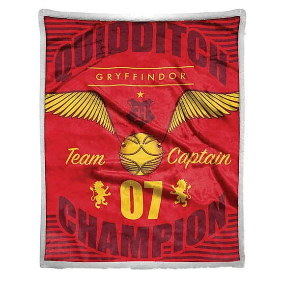 Harry Potter Quidditch Silk Touch Throw Blanket With Sherpa Fleece Reverse