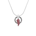 thumbnail image 2 of Delight Jewelry Silvertone Medium Translucent Red Angel Wing Gymnastics Mom Ring Charm Necklace, 18", 2 of 4