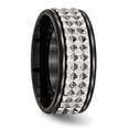 thumbnail image 4 of Stainless Steel Polished Black IP-plated 9mm Studded Band, 4 of 7