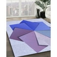thumbnail image 3 of Ahgly Company Machine Washable Indoor Square Transitional Periwinkle Purple Area Rugs, 4' Square, 3 of 7