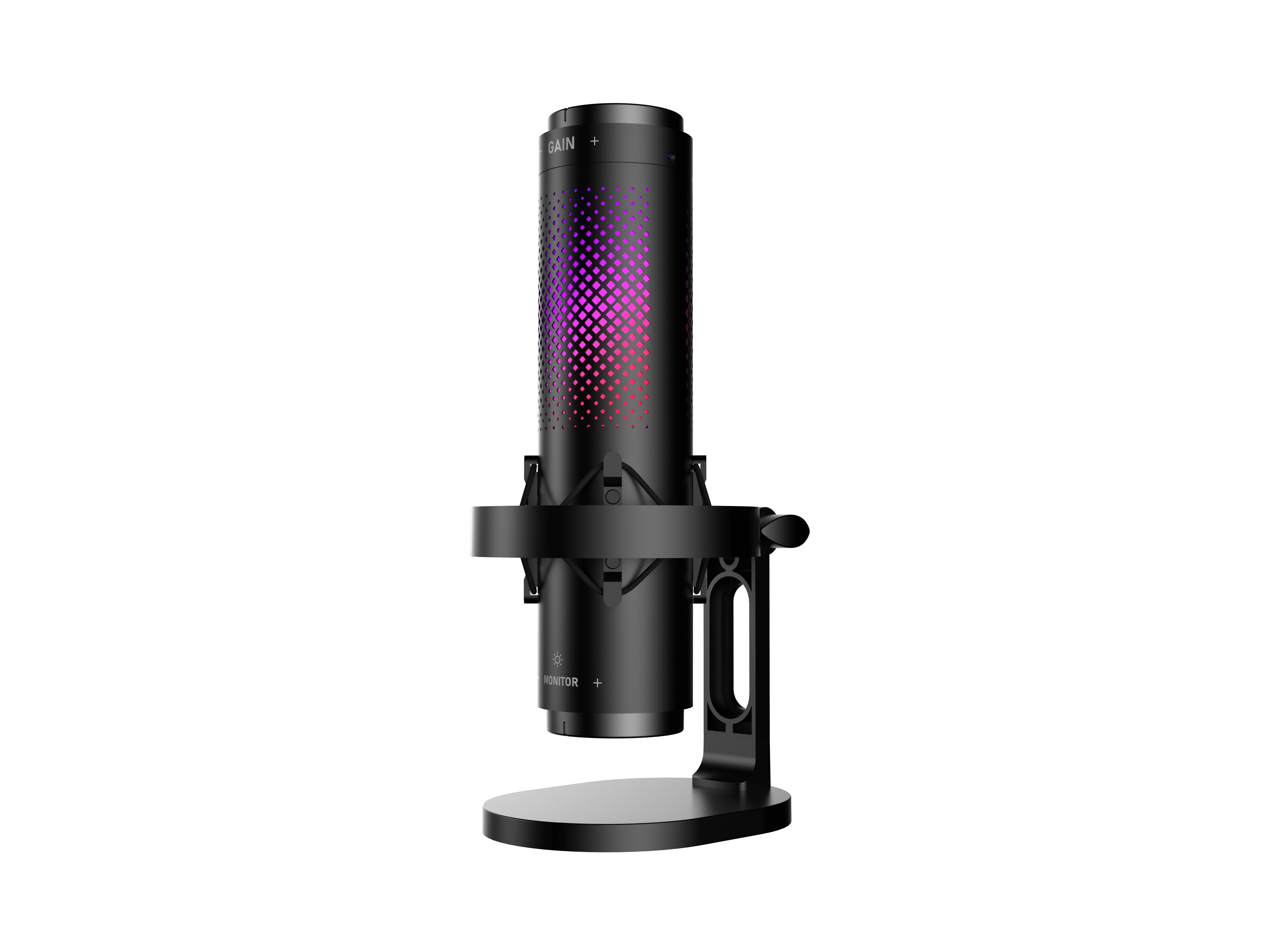 onn USB Tri-Pattern Gaming Microphone with Volume/Mute Controls and 3.5mm Headphone Jack, Black