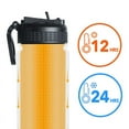 thumbnail image 4 of Life’s Easy - Insulated Water Bottle with Straw Lid and Loop Handle, Vacuum Insulated Bottles for Hot and Cold Drink, Pineapple Black, 18oz, 4 of 11