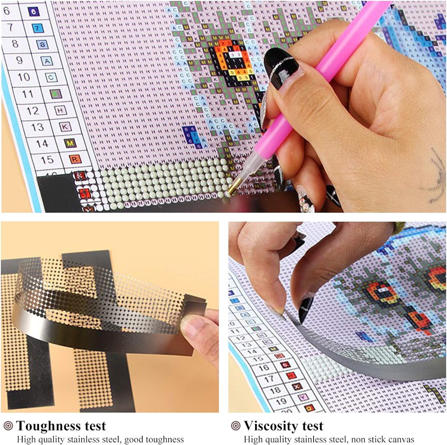 Plastic 1 Set Diamond Picture Kit Diamond Painting Tool Accessories with Tweezers Label Paster Tray Plate for Diamond Painting Work Plastic