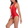 thumbnail image 4 of Sngxgn Women Tummy Control Swimsuits Push Up Bathing Suits(Red,S), 4 of 6