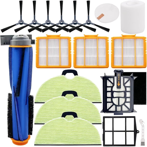Replacement Parts for Shark AV2610WA RV2610WA Matrix Plus 2- in-1 Robot Vacuum Cleaner,1 Main Brush,3 Filters,3 Mop Pads,6 Side Brushes,1 Pre Filter,1 Filter&1 Pre-Motor Foam&Felt Filter