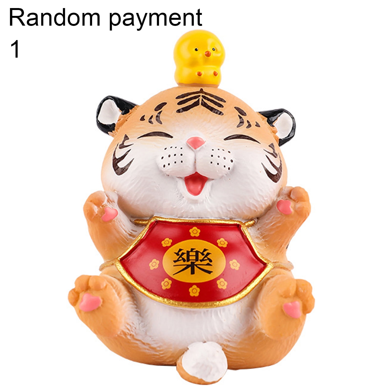 OCUhome Tiger Figurine,Cartoon Miniature Tiger Good Meaning Resin Cute