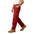 thumbnail image 6 of Pafei Tyugd Work Cargo Pants for Men with Pockets Casual Elastic Waisted Hiking Pants Straight Leg Chino Trousers Active Outdoor Wine M, 6 of 10