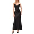 thumbnail image 4 of Arvbitana Women Sling Bodycon Dress Elegant Spaghetti Strap Sleeveless Long Satin Dress Summer Solid Color V-Neck Backless Midi Dress, 4 of 9