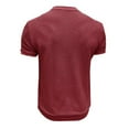 thumbnail image 4 of Jinhomg Vintage Mens T Shirts Dressy Casual Solid Color Waffle Tees Lightweight Comfy Short Sleeve Crew Neck Pullover 2025 Spring Summer Tops Wine XXL, 4 of 7