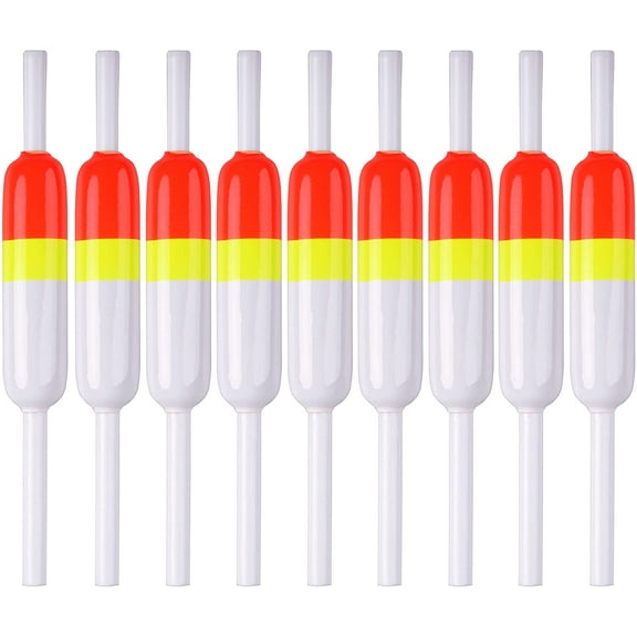 Fishing Floats Bobbers Balsa Wood Slip Bobbers Spring Oval Stick Slip Floats for Crappie Catfish Trout Panfish Walleyes Fishing, 10Pcs