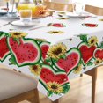 thumbnail image 5 of Summer Watermelon Rectangle Tablecloth 60 x 84 Inch, Love Heart Shaped Melon Sunflower Decorative Table Cloth Dining Table Cover, Floral Flower Bee Seasonal Dinner Party Picnic Decoration, 5 of 6