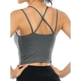 thumbnail image 3 of YouLoveIt Women's Sports Bra Stretch Cami Tank Top Padded Wireless Cross Back Yoga Bra Yoga Vest Seamless Short Camisoles Women Tank Top Cami Sport Yoga Bras, 3 of 7