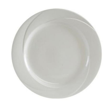 Tuxton China ASU-007 AlumaTux San Marino 10.63 in. Plate - Pearl White - 1 Dozen