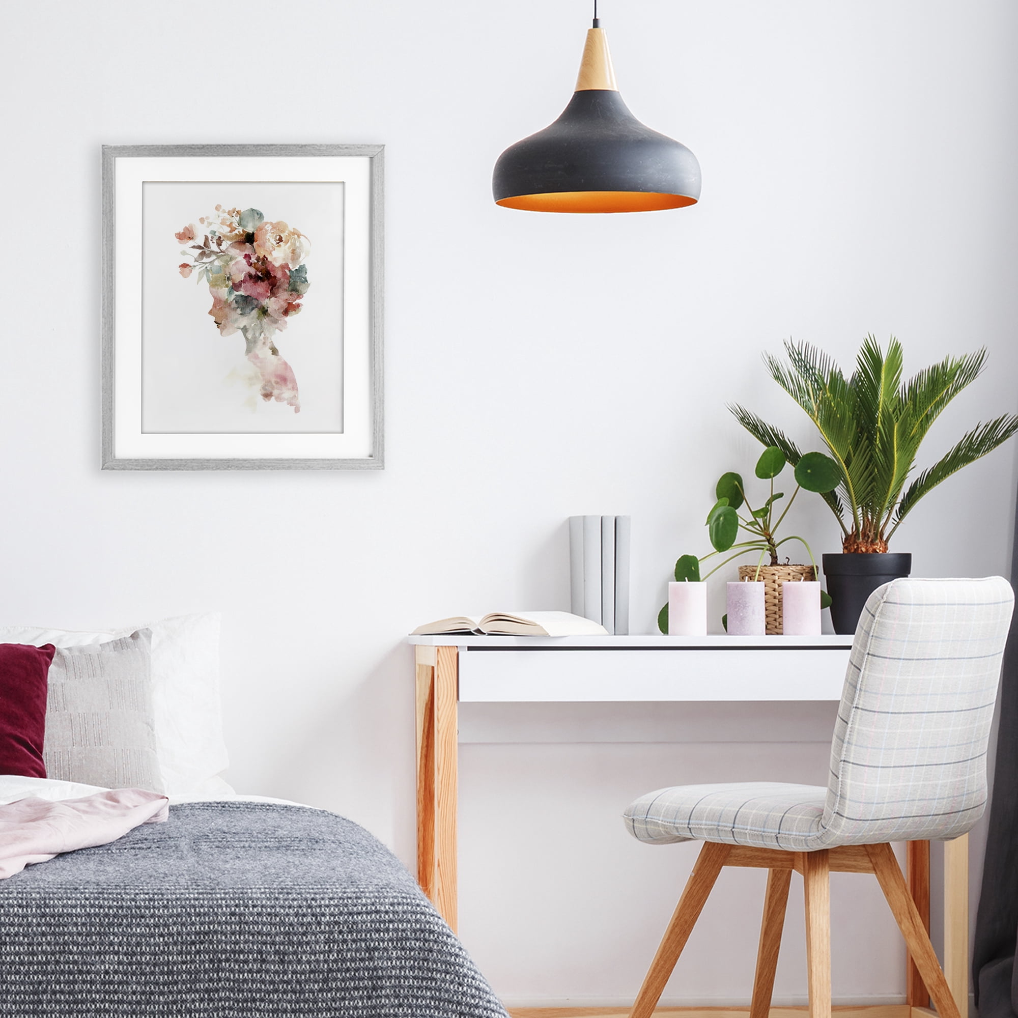 Stupell Industries Crowned in Nature Silhouette Gray Framed Print Under Glass, design by Svetlana Aleynikova