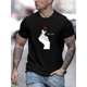 thumbnail image 1 of Graphic - Camiseta para hombre, color negro, pequeñaLove Heart For You Pattern Print Men's Casual Short Sleeve Round Neck T-Shirt, Breathable Trend Exquisite Soft Short Sleeve Sports Top Tee For Adu, 1 of 6