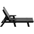 thumbnail image 3 of Bayport Outdoor 3PC HDPE Plastic Reclining Chaise Lounge/Table Set Black, 3 of 6