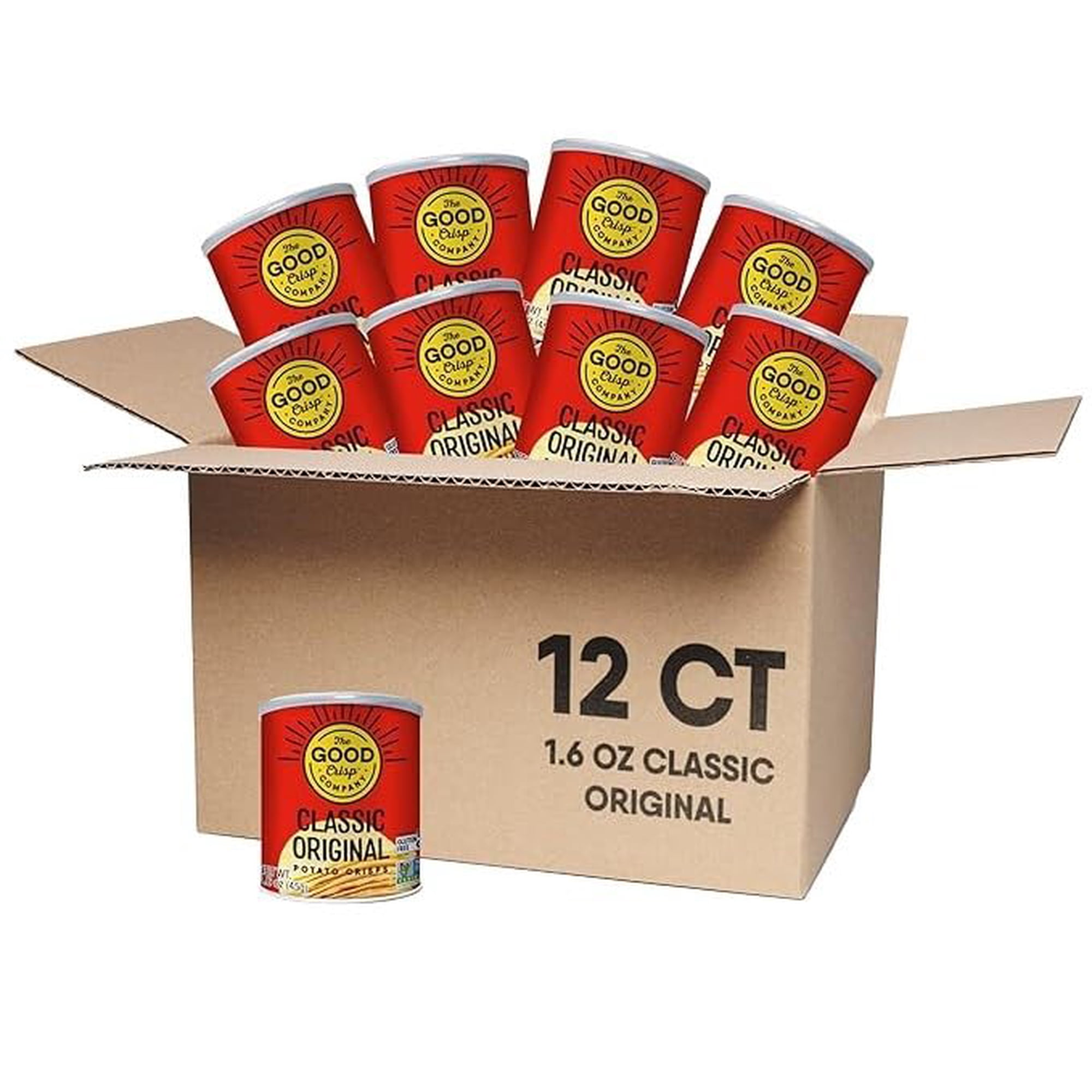 The Good Crisp Company Original Potato Crisps 12 x 45g Multipack - Gluten-Free No Artificial Flavours Or Colours Certified Gluten-Free Snack Resealable Tubes Family Sharing Pack