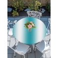 thumbnail image 6 of Turquoise White Ombre Round Fitted Tablecloth with Elastic Edge, Waterproof Table Cloth Table Cover for 36"-44" Tables, Abstract Art Modern Teal Gradient Tablecloths for Dining Picnic Indoor Outdoor, 6 of 9