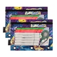 thumbnail image 2 of Wobogo Full Moon Snow Leopard Pencil Pouch with 3 Ring Binder Holes Set of 2 for Learning Tools, 2 of 6