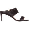 thumbnail image 4 of Womens Calvin Klein Cecily Wide-Strap Mule Sandals, Black Lizard, 4 of 6