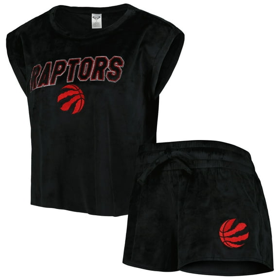 Women's Concepts Sport Black Toronto Raptors Intermission Top & Shorts Sleep Set