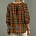 thumbnail image 5 of WCJM V Neck Bohemian Tops for Women 3/4 Sleeve Loose Fit Long Sleeve T Shirts Casual Fall (Brown,5XL), 5 of 5