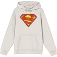 thumbnail image 5 of Superman Logo Adult Sand Long Sleeve Hoodie-Medium, 5 of 7