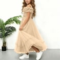 thumbnail image 4 of ATOGUTA Party Dresses for Girls Beige Sleeveless Tulle Long Formal Wedding Pageant Party Fancy Princess Ball Gown Dresses 7-13, 4 of 6