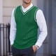 thumbnail image 4 of Chaleco de hombre tejido sin mangas casual cuello en V chaleco engrosado camisa de fondo, 4 of 5