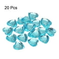 thumbnail image 3 of Uxcell 20Pcs Acrylic Heart Rhinestone 25mm Flat Back Plastic Gems for Jewelry Making, Lake Blue, 3 of 7