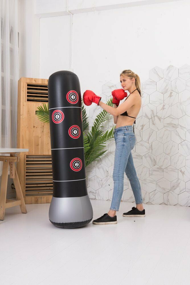 Adult/Kid Inflatable Free Standing Punching Bag Training Fitness Boxing 63"+Pump 
