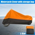 thumbnail image 7 of Unique Bargains 190T Motorcycle Motorbike Cover All Season Scooter Waterproof Outdoor Rain Dust Sun Protection L Black Orange, 7 of 7
