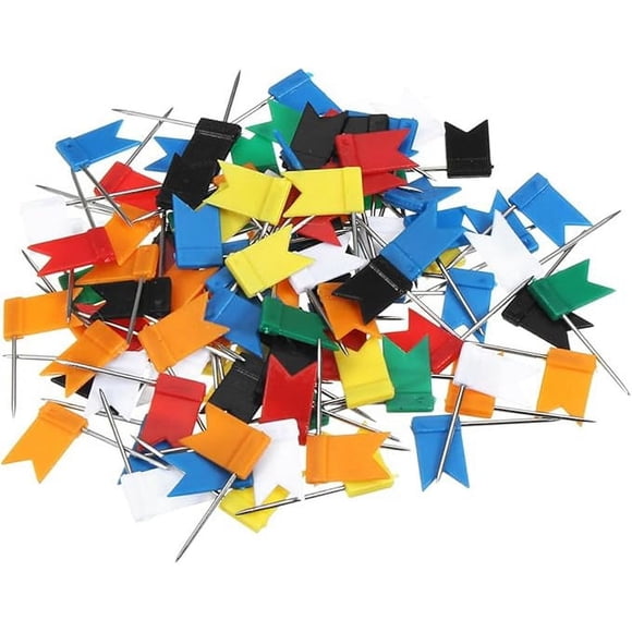 Shisuyan 100 Pcs Épingles de Drapeau Colorées pour Tableau en Liège, Épingles de Marquage de Carte, Pousses Décoratives pour Cartes de Voyage, Tableau d'Affichage, Pointes de Carte pour Bureau