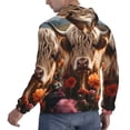 thumbnail image 6 of Uemuo Realistic Flower Cow Pattern Men's Hoodie - Casual Pullover Hoodie with Kangaroo Pocket, Stylish Hooded Sweatshirt for Everyday Wear-3X-Large, 6 of 7