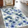thumbnail image 2 of Kitchen Mats for Floor 3x5 Ft, Navy Blue Roses Non Slip Area Rugs for Kitchen Bedroom Entryway, Spring Floral Elegant Pastoral Botanical Washable Carpet Runner Rug Floor Mats for Bedroom Home Decor, 2 of 8