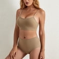 thumbnail image 6 of Xijirk Lingerie Sets for Women,Two Piece U Neck Seamless Solid Halter High Waist Bra Fashion Underwear Bra Set for Comfortable Lounge and Nightwear,Lingerie Sets,Khaki,M, 6 of 9