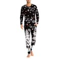 thumbnail image 3 of Renewold Xmas Trees Music Notes Pajamas Set for Family Christmas Gifts 2 Pieces Men Crew Neck Jogger Walking Athletic Clothing Softness Sleepwear Shirt Size L, 3 of 5