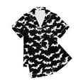 thumbnail image 6 of Feancey Womens Halloween Pajama Short Set Holiday Novelty Printed Loungewear 2 Piece Outfits Soft Casual Button Down Sleepwear with Shorts Sets Multicolor M, 6 of 6