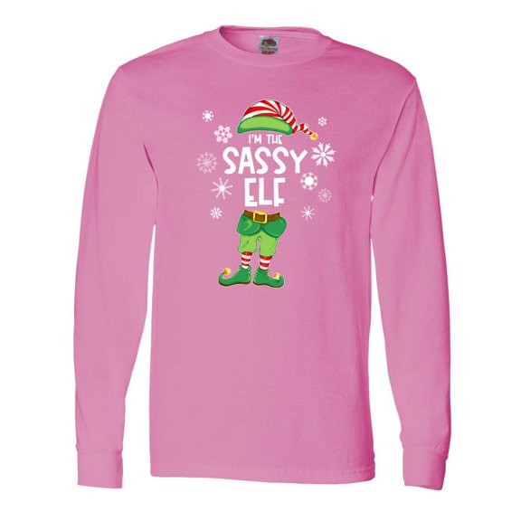 Inktastic Funny Christmas I'm the Sassy Elf with Shoes and Hat Long Sleeve T-Shirt