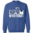thumbnail image 2 of OXI Crewneck Sweatshirt - Never Forget, Basic Casual Sweatshirts for Men's and Women Fleece Sweatshirt Long Sleeve - Indigo Blue X-Large, 2 of 2