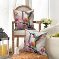 thumbnail image 4 of Watercolor Bird Throw Pillow Covers 18x18 Set of 2,Spring Hummingbird Floral Pillowcases for Sofa Couch Living Room, 4 of 6