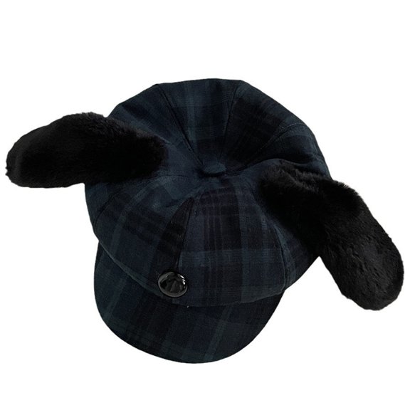 Beret with Puppy Ear Painter Hat Cabbie Hat Grandpa Hat for Autumn Winter