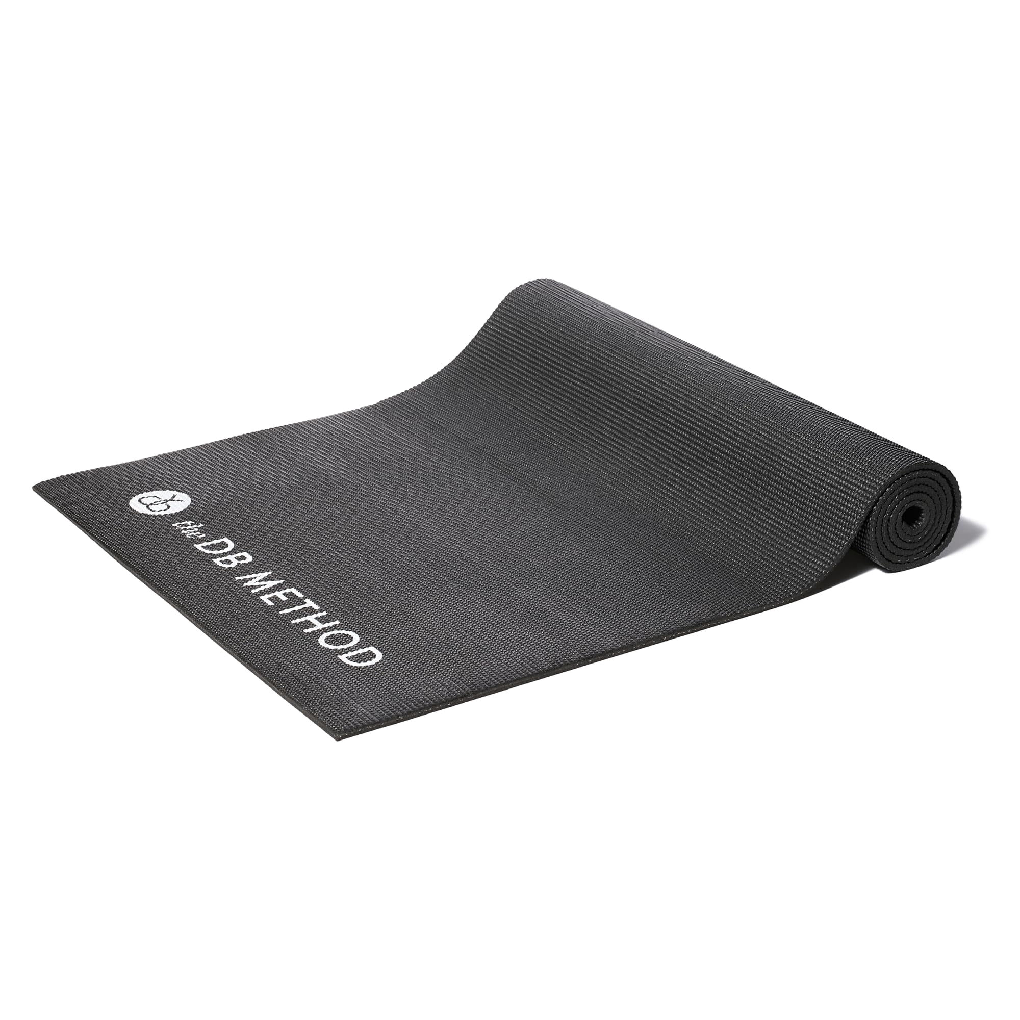 The DB Method Yoga Mat for Home Gym Exercise Equipment Machine Stability, Non Slip Indoor Mat for Pilates, Stretching, Fitness, Bike or Squat Machine Floor Protector Mats, Black